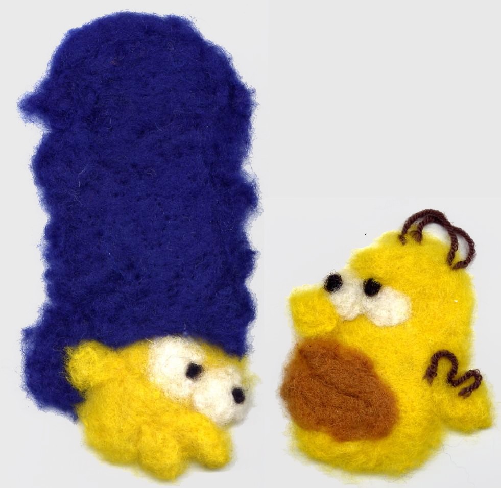 Homer and Marge - Wool Thingys by Starlene