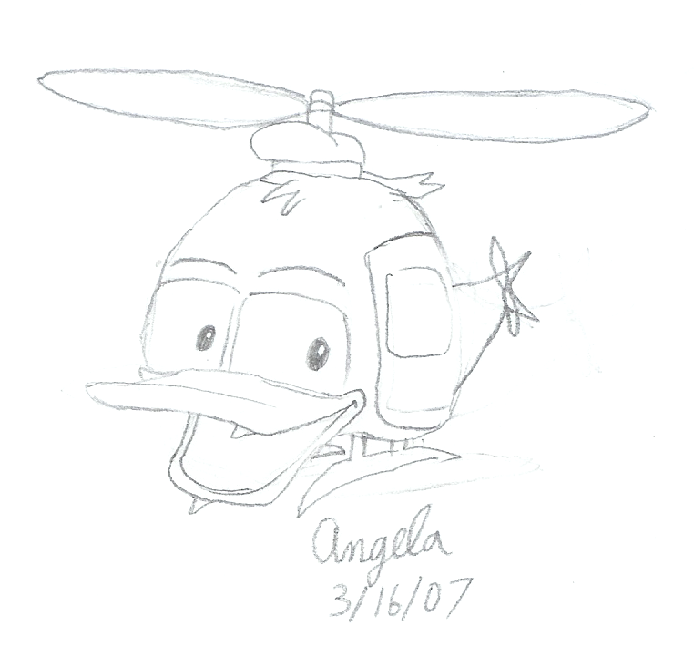 Helicopter Donald Sketch by Staryflare