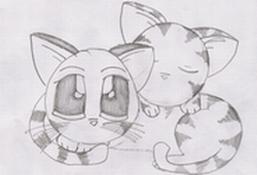 2 lil kitties (for summer_winds) by Stephy_the_inuyasha_wuver
