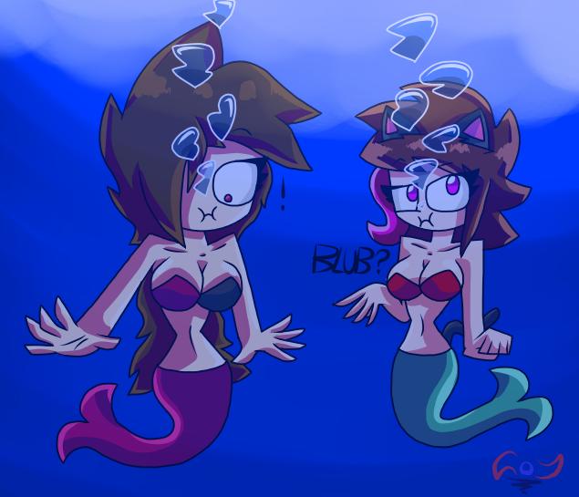 Nillina and Oniko were mermaids by StickBlueAnimated