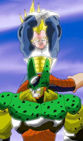 Super Vegeta and Cell by Stitchking
