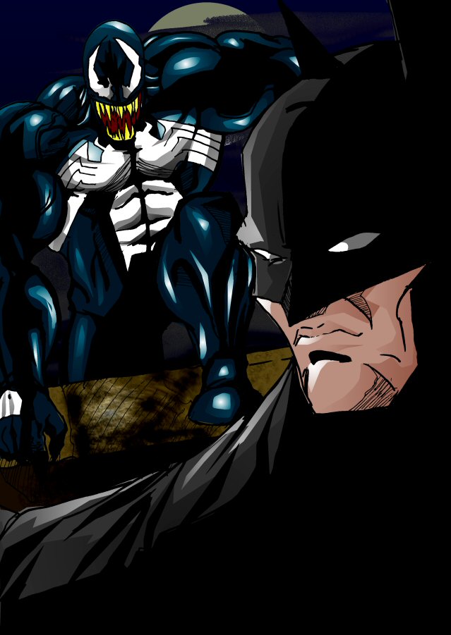 batman and venom by Stitchking