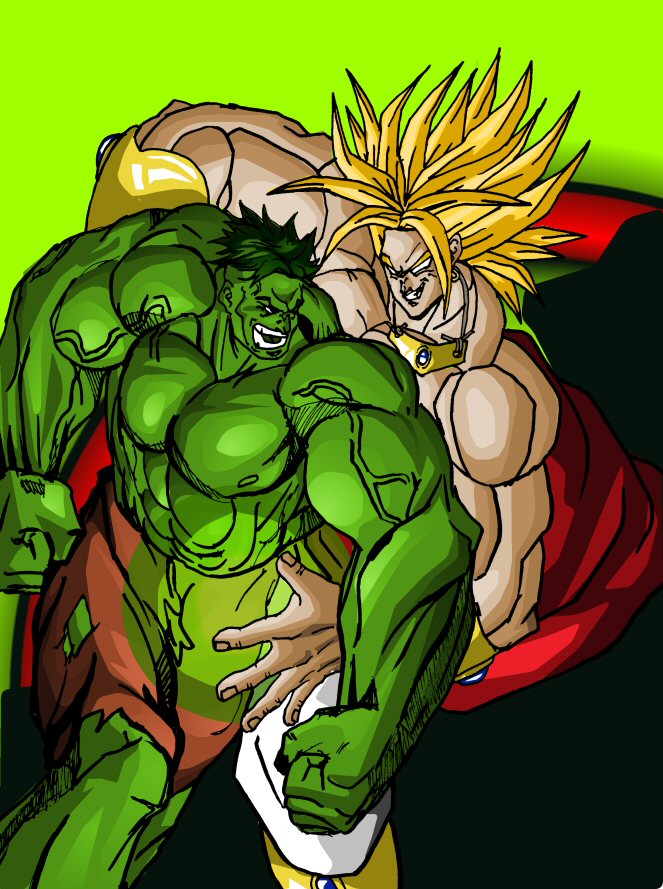 Broly vs. Hulk by Stitchking