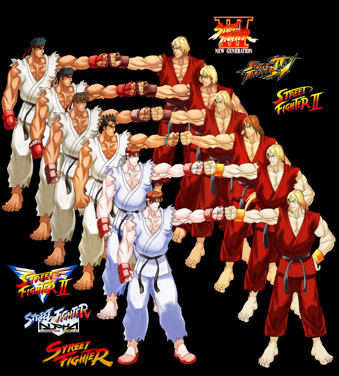 Eternal Rivals (Ryu and Ken) by Stitchking