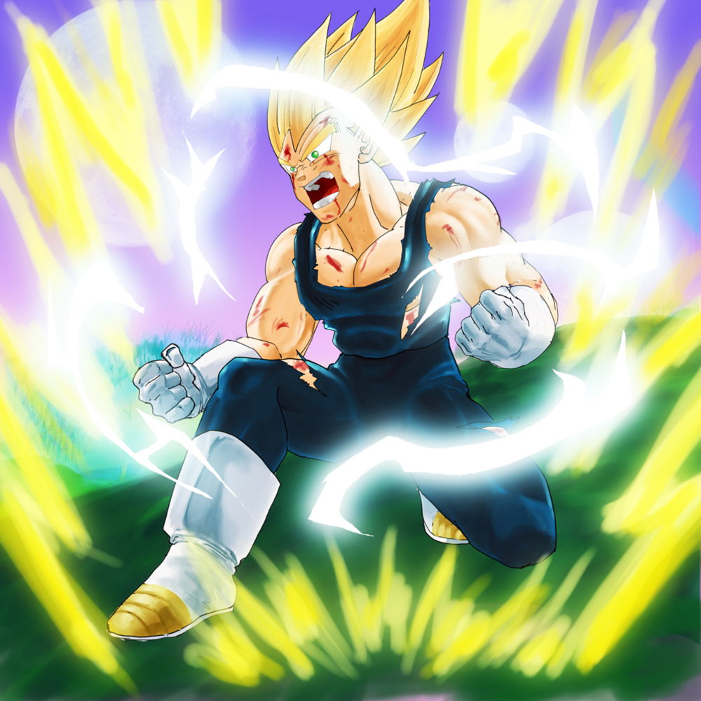 Vegeta ssj2 power up by Stitchking - Fanart Central