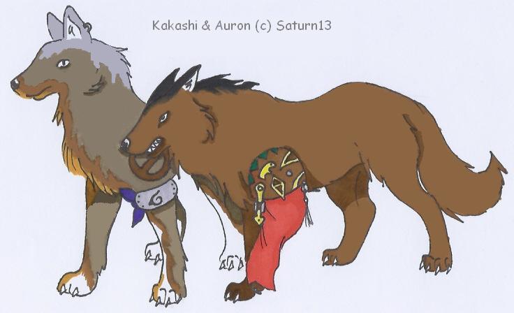 Kakashi and Auron wolves (request for Saturn13) by Sukooru