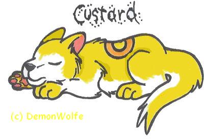 Custard! (Art trade for DemonWolfe) by Sukooru