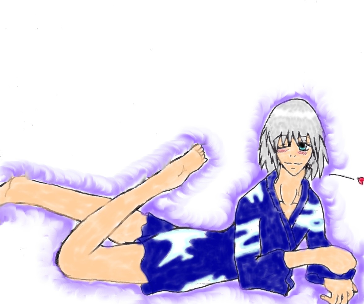 Riku in his bathrobe of silkiness by Sunadarake