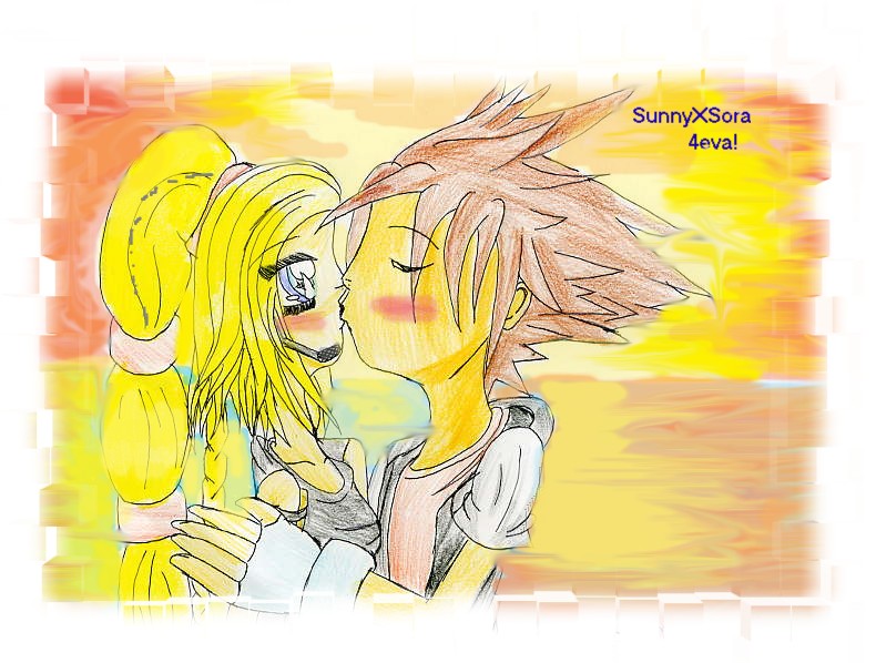 SunnyXSora with a background -^_^- by Sunflower_the_Hedgehog
