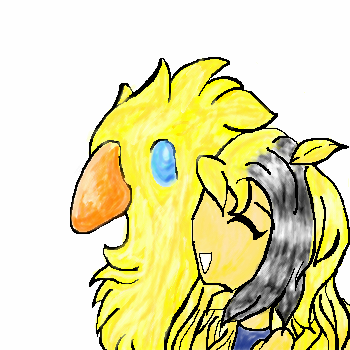 Sunny and her Chocobo by Sunflower_the_Hedgehog