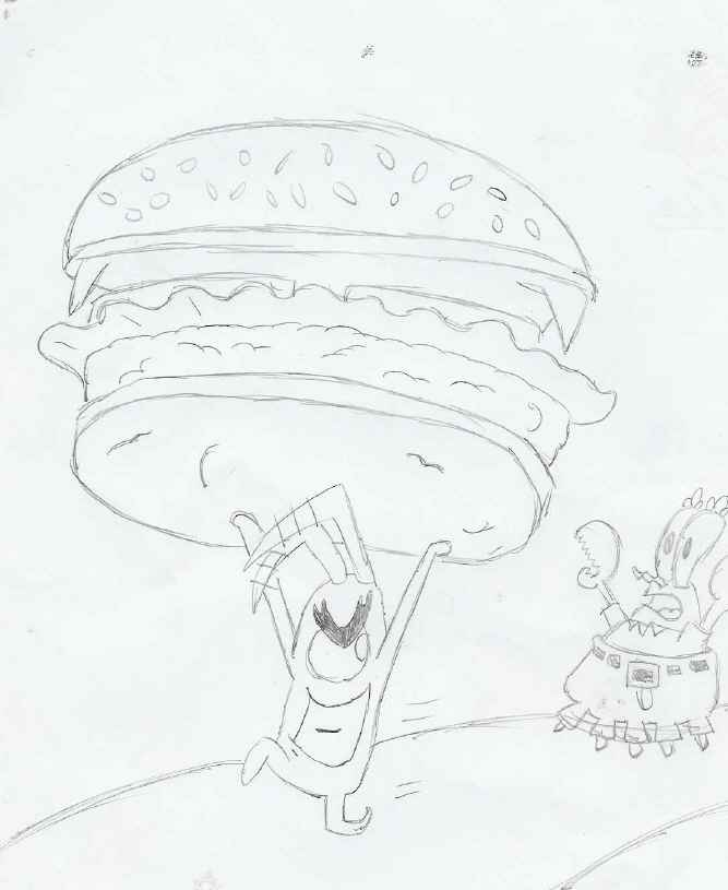 Plankton finally got his patty. by SuperSponge69