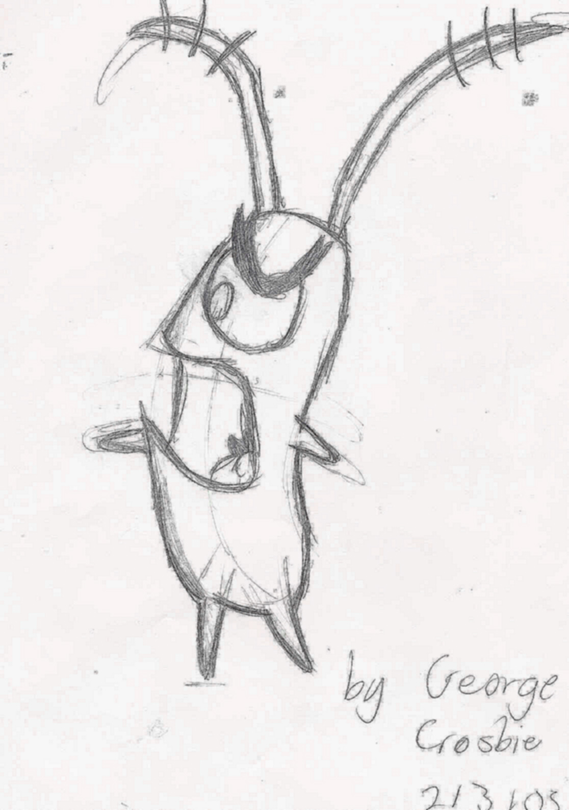 Plankton Sketch(very BIG) by SuperSponge69