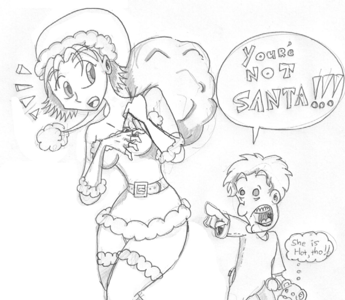 HEY! YOU'RE NOT SANTA! ((She is Hot Tho....)) by SurrealSightstoBeSeen