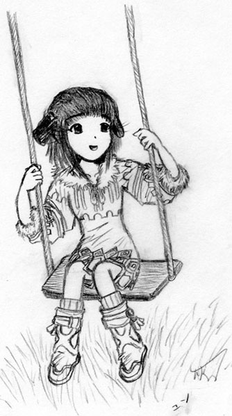 Yun on a swing by Suzume