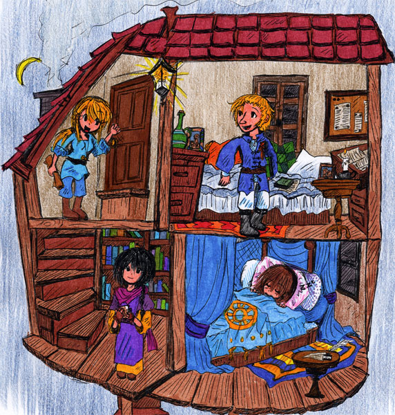 In a little wooden house by Suzume