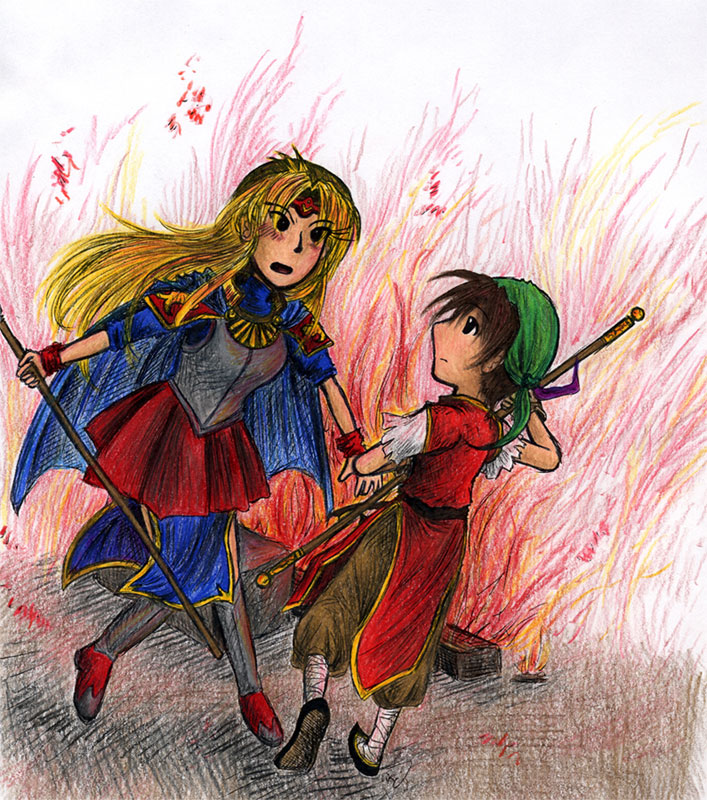Duel Amid the Flames by Suzume