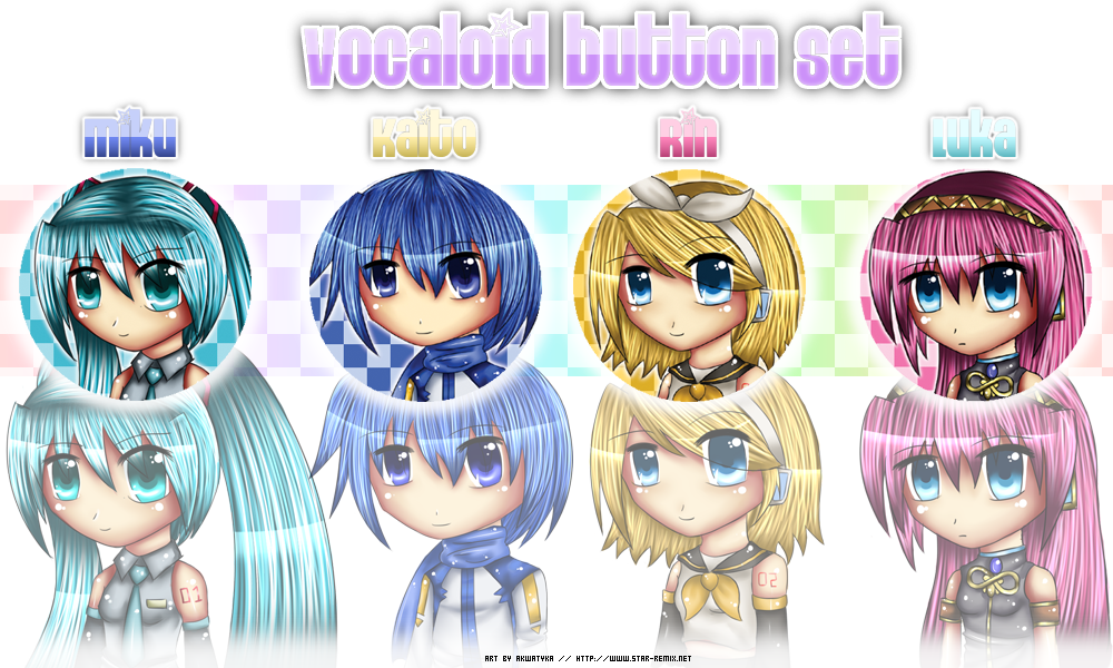 Button Set: Vocaloid by Symphoniadancer