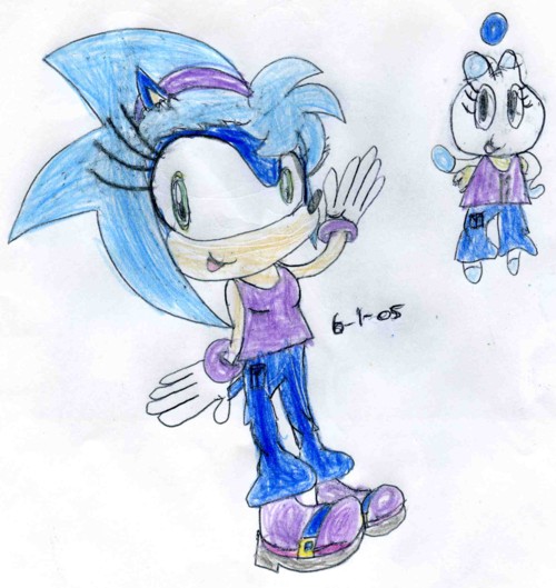 Sabrina the hedgehog and Chew-Chew the chao by sabrinat14