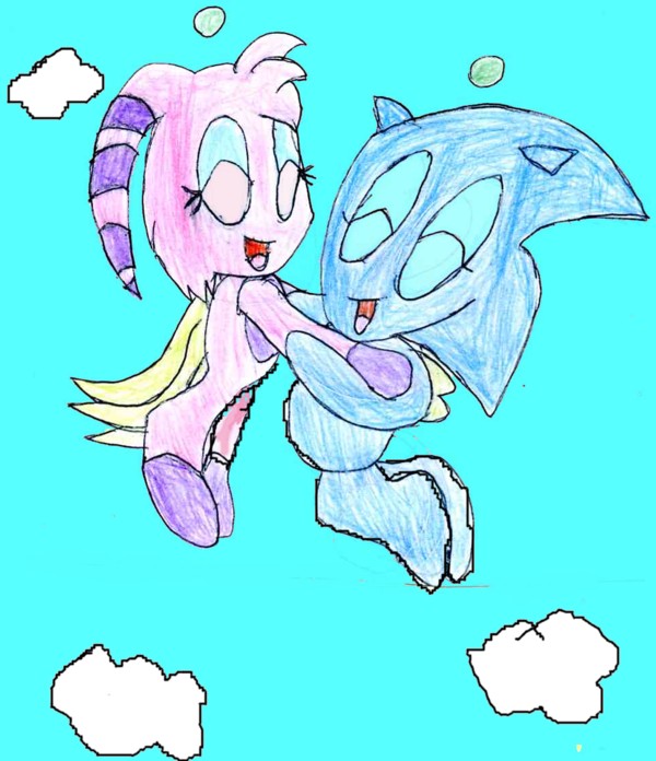 me and sonic as chao in the sky by sabrinat14