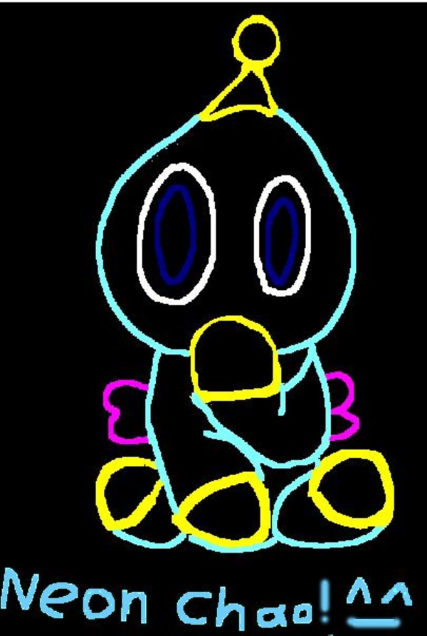 A neon chao!! ^_^ Done on paint! by sabrinat14