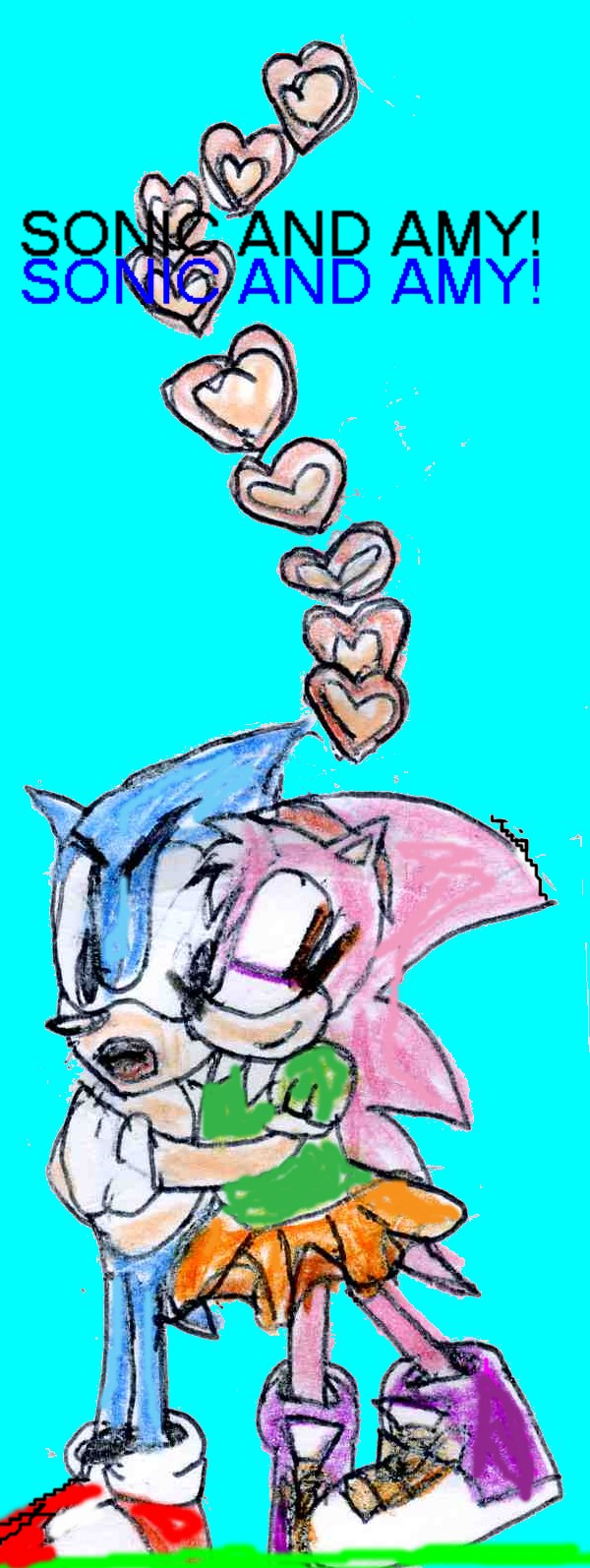 The original Sonic and Amy! (Sonic CD) by sabrinat14