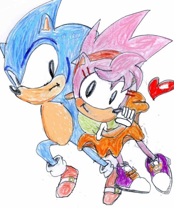 Original Sonic and Amy! Copied off of Sonic Gems! by sabrinat14