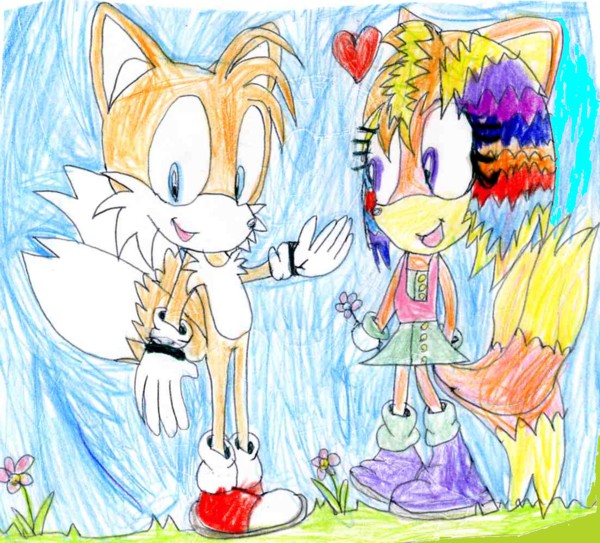 Tails and Tara!! (My grandpa's request) by sabrinat14