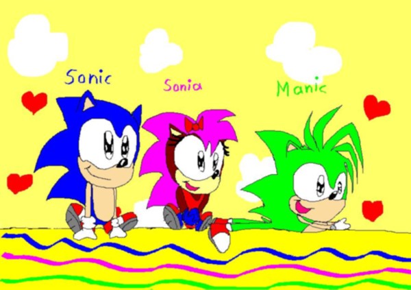 Sonic,Sonia,and Manic as babys! by sabrinat14
