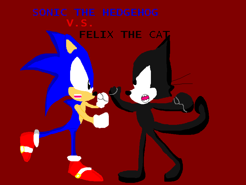 Sonic VS. Felix the Cat! by sabrinat14