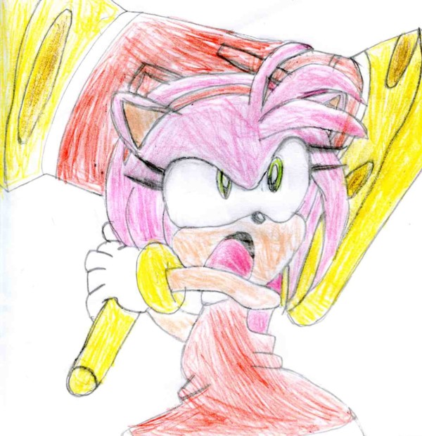 Amy Rose With Her Hammer by sabrinat14