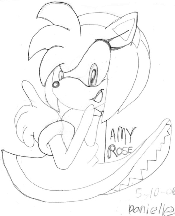 Amy Rose sketch by sabrinat14