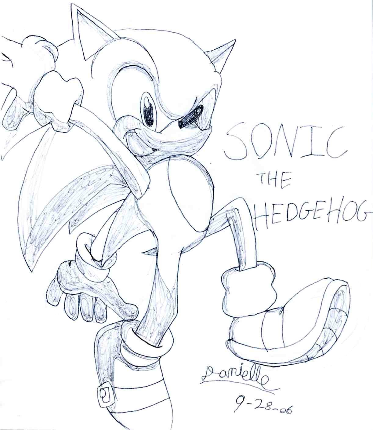 My best sketch of Sonic ever by sabrinat14