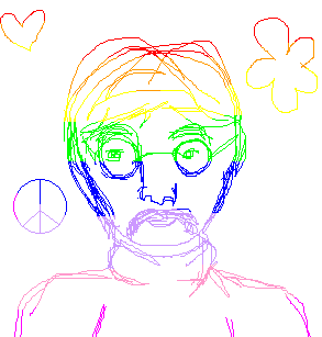 Colorful John Lennon doodle by sabrinat14