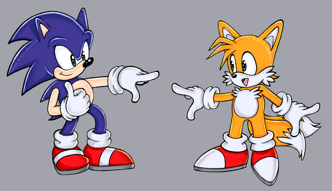 (Re-upload) Sonic and Tails by sabrinat14