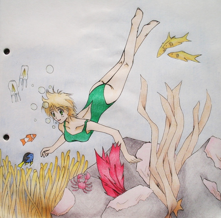 Hitomi underwater *for Dumas* by saeki_annika