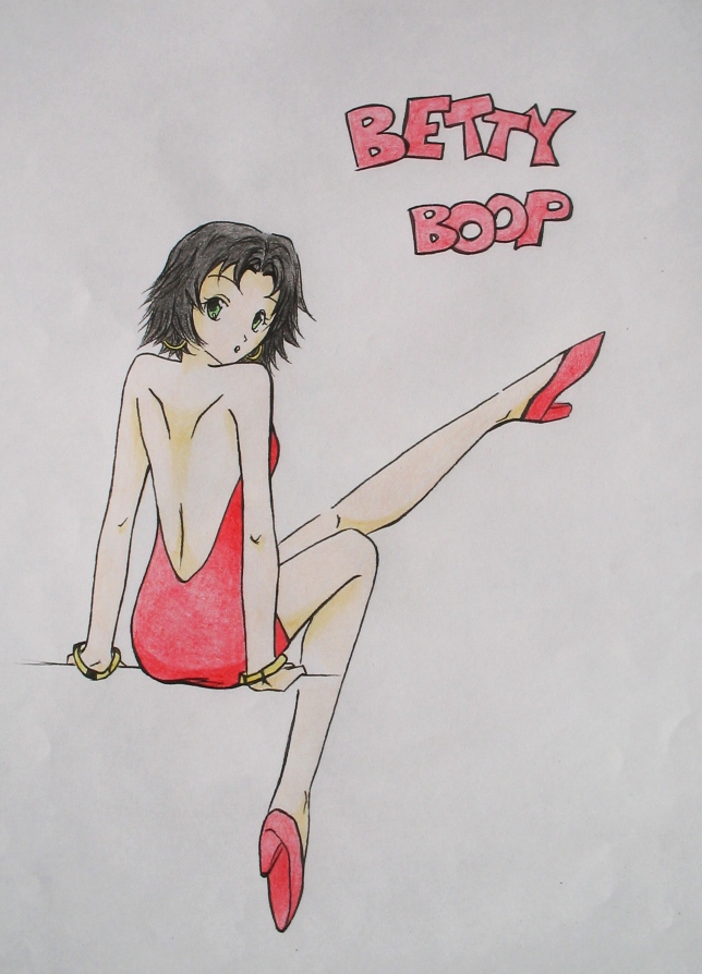 Betty Boop in anime style by saeki_annika