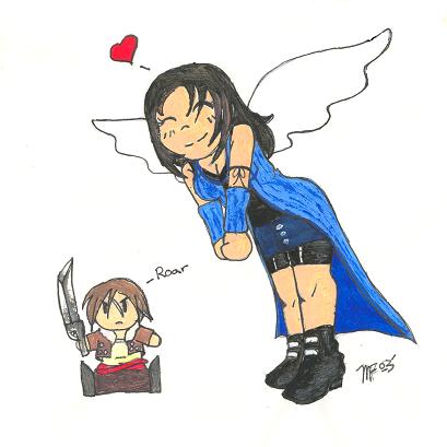 Chibi-fide Squall and Rinoa by sailorseksy