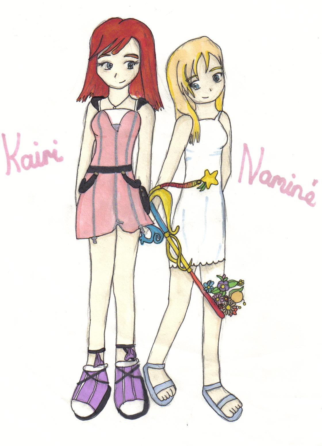 Namine and Kairi by sakurakitty