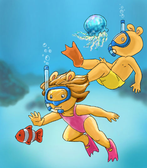 Snorkeling DW & Arthur by salamander
