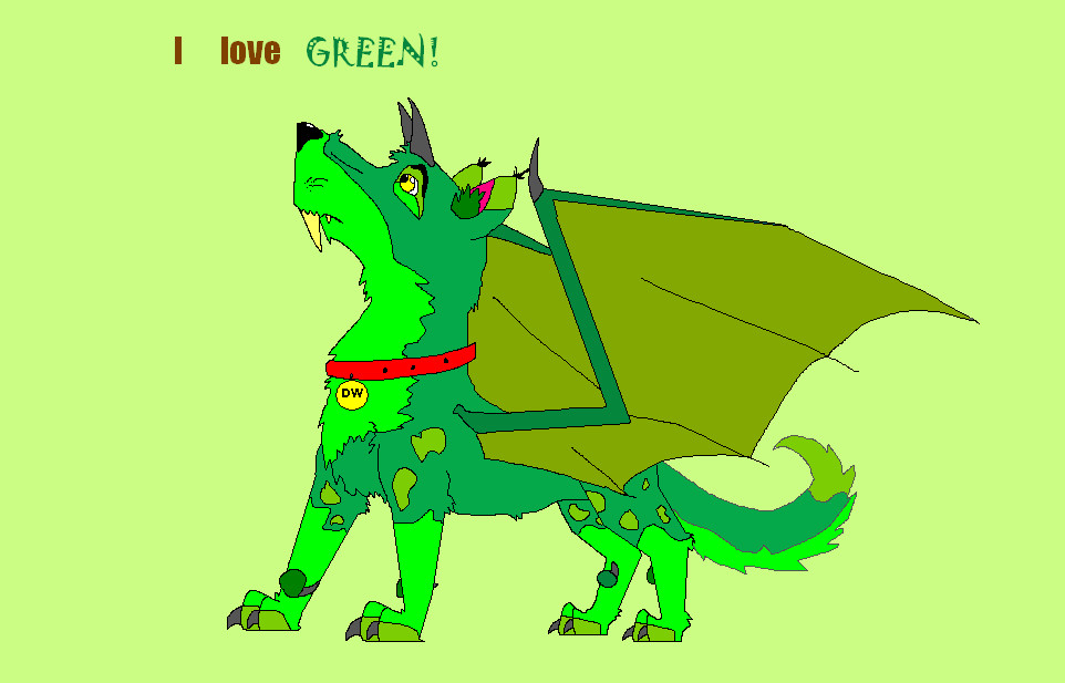 green dragonwolf by salamandereffect