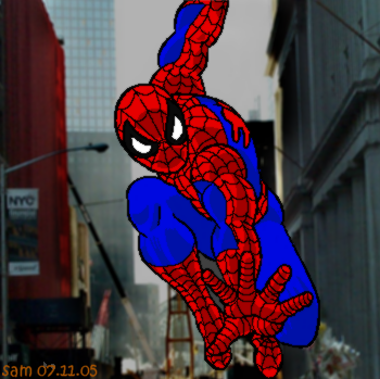 Spiderman in the city by samwich