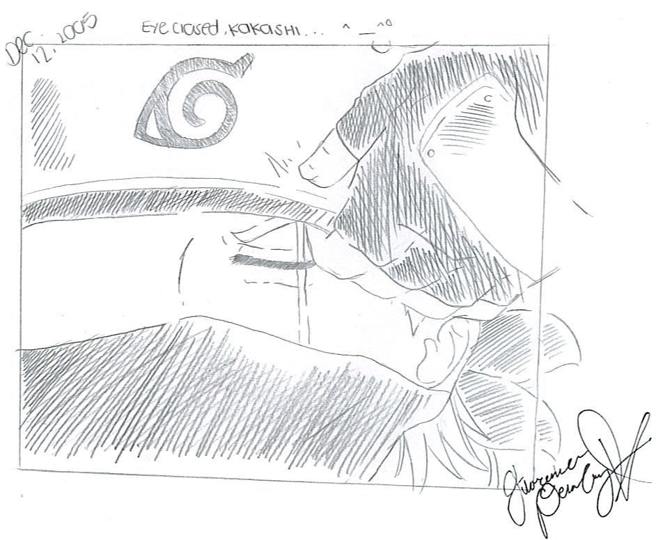 another kakashi's eyes closed((pencil)) by sana-chan