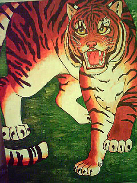 Japanese Tiger Painting by sangofn4evr