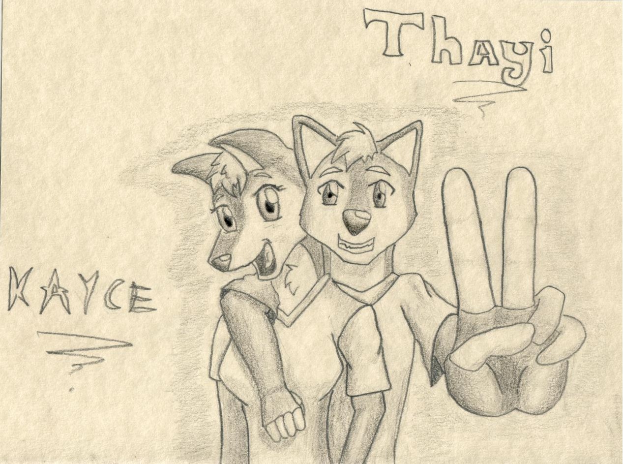 First drawing of kayce and thayi by sanman2006