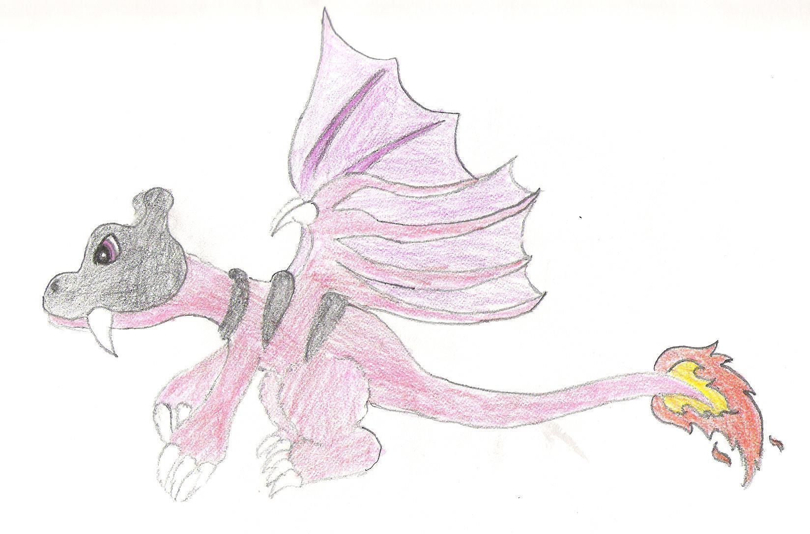 Cute Pink Dragon by sapphire_wolf