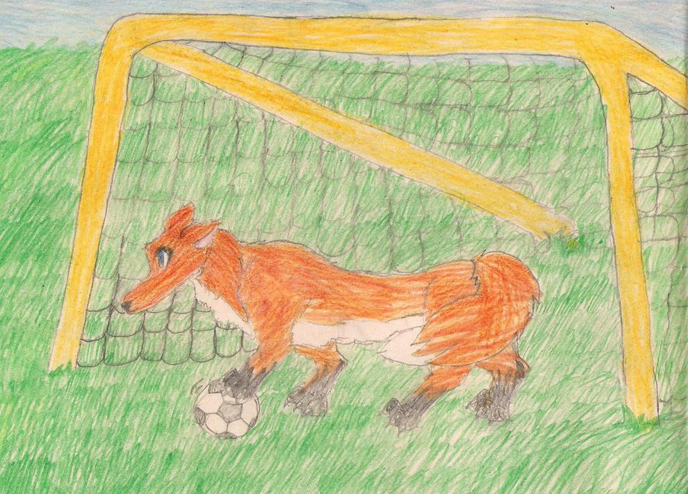 soccer fox by sapphire_wolf