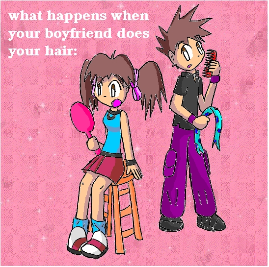 when your boyfriend does your hair by sapphirestar7789