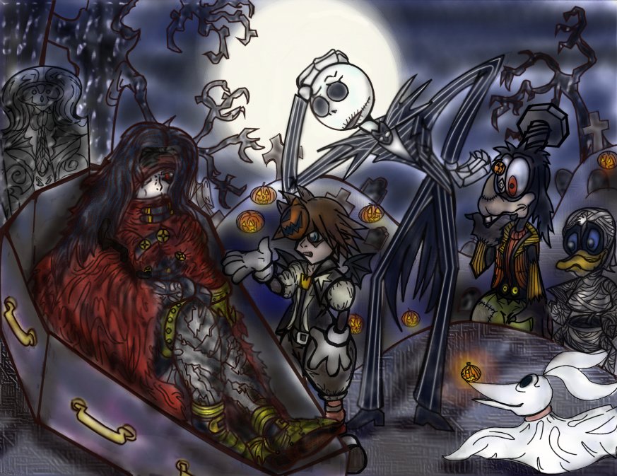Halloween Town Sora Meets Vincent Valentine by saruon_sama