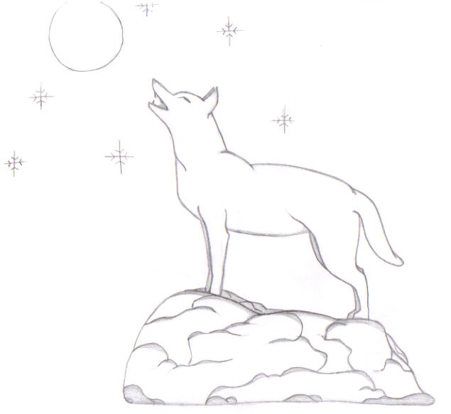 The moon and a Wolf by sasuke4kun