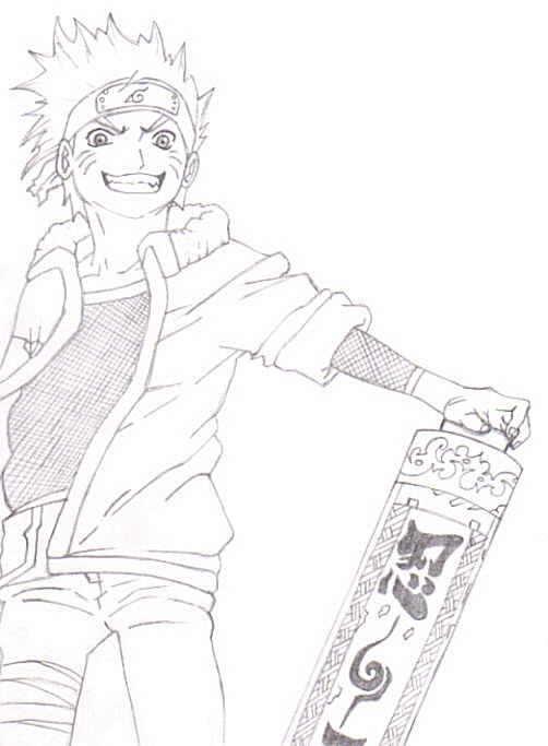 Naruto w/ Giant scroll by sasuke4kun